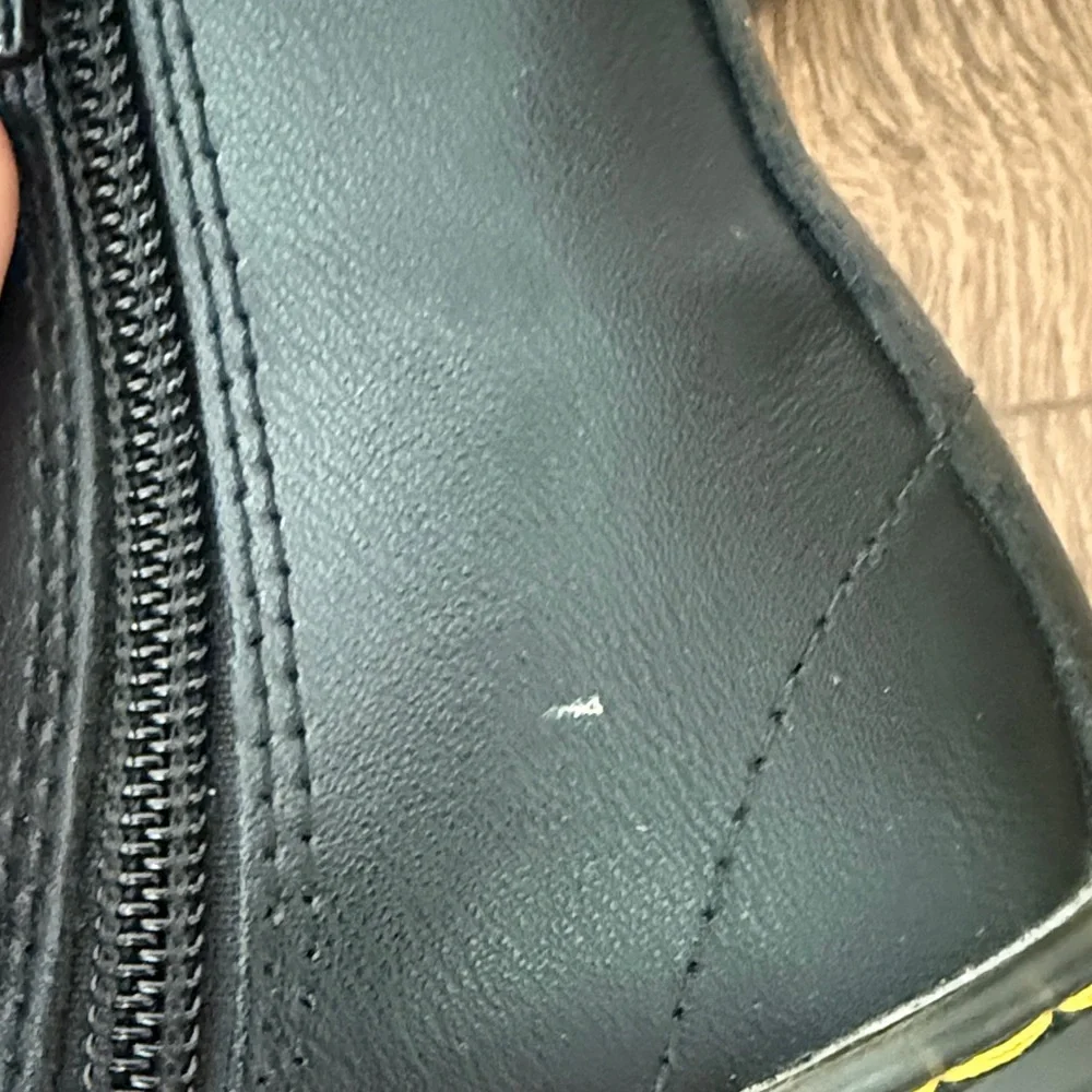 Dr. Martens Black Lace-Up Boots with Yellow Stitching - Size 13 - Picture 7 of 10